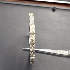 Silver Floral Bangle Bracelet